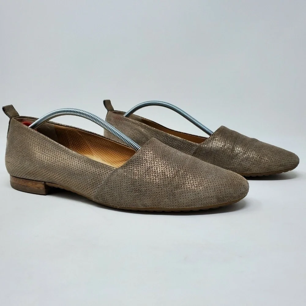 Paul Green Perry Flat Gold Perforated Leather